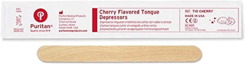 Puritan Junior Cherry Flavored Tongue Depressors - 50 Count Box - Image 1